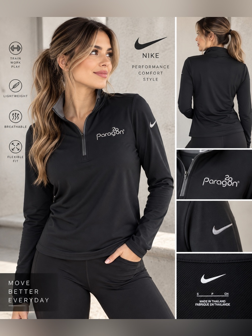 Nike Women’s Golf Quarter Zip Pullover Black Paragon 28 Size S NWT
